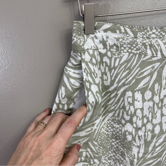 Christian Siriano Linen Wide Leg Pants Tropical Print High Waist Size M Vacation - Picture 2 of 10